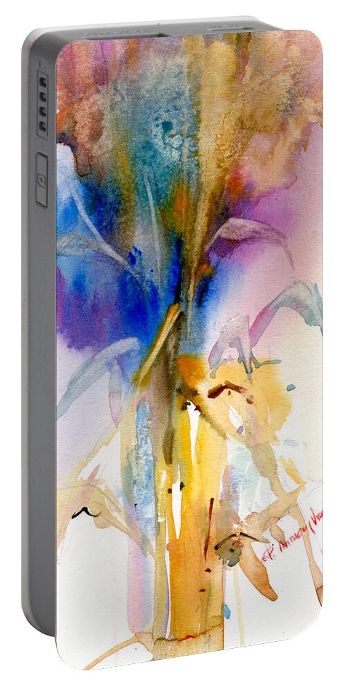 Plein Air Painting Portable Battery Charger featuring the painting Corn Stalks by P Anthony Visco