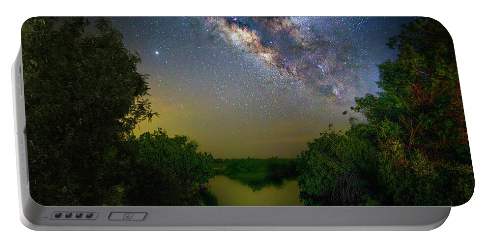 Milky Way Portable Battery Charger featuring the photograph Cosmic Creek by Mark Andrew Thomas