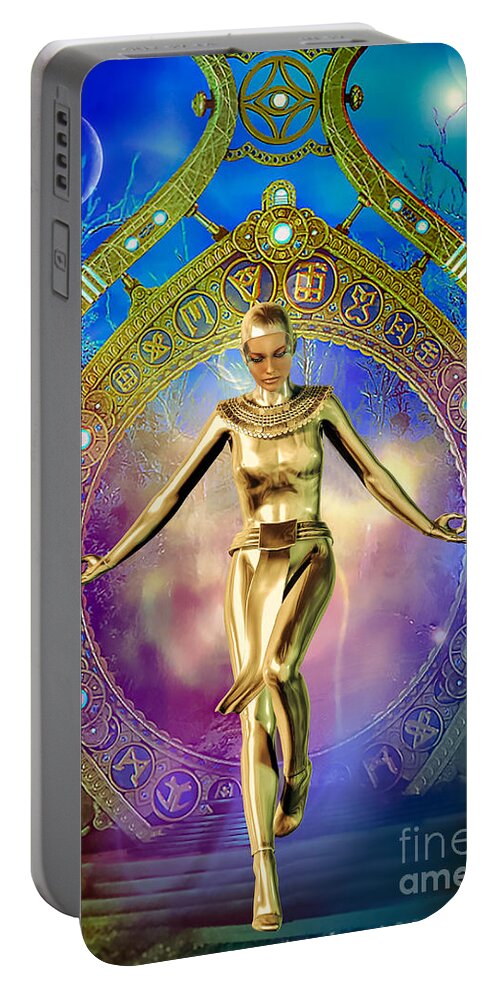 Fantasy Portable Battery Charger featuring the digital art Cosmic Gypsy b x by Shadowlea Is