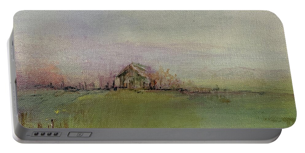 Painting Art Wall Decor Portable Battery Charger featuring the painting country Home by Jack Diamond