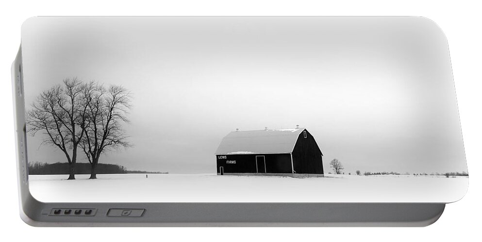 Black Portable Battery Charger featuring the photograph Countryside Barn by Diana Rajala