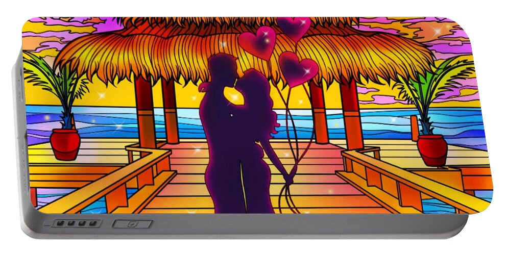 Love Portable Battery Charger featuring the digital art Couple in love by Mopssy Stopsy