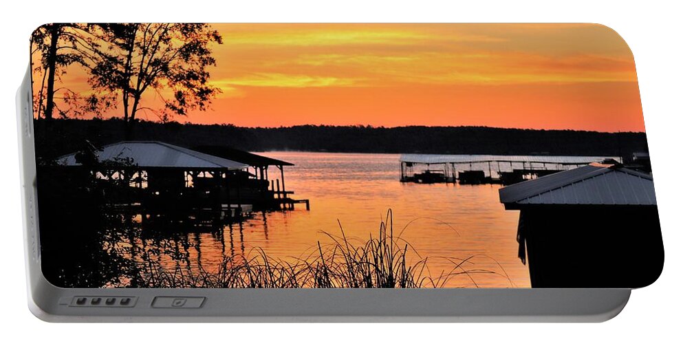 Orange Portable Battery Charger featuring the photograph Cove Color Morning by Ed Williams