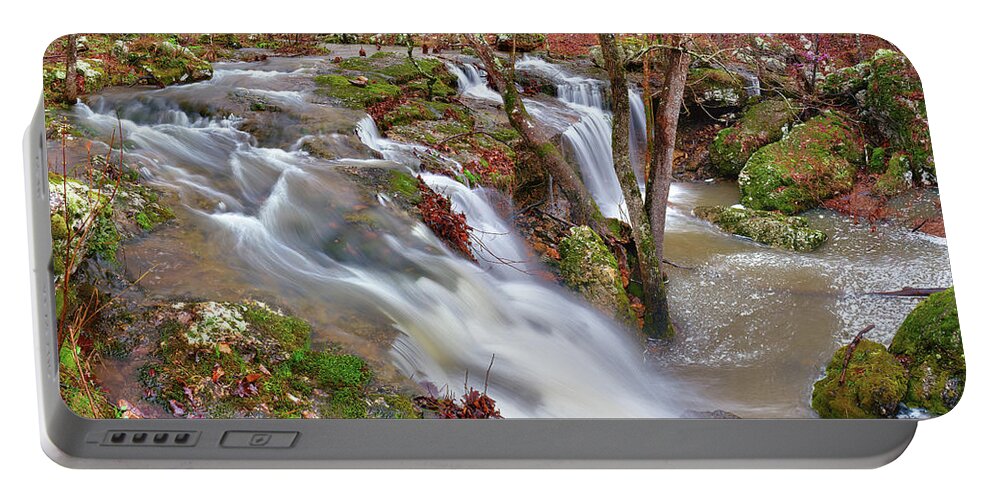 Waterfall Portable Battery Charger featuring the photograph Coward's Hollow Shut-ins I by Robert Charity