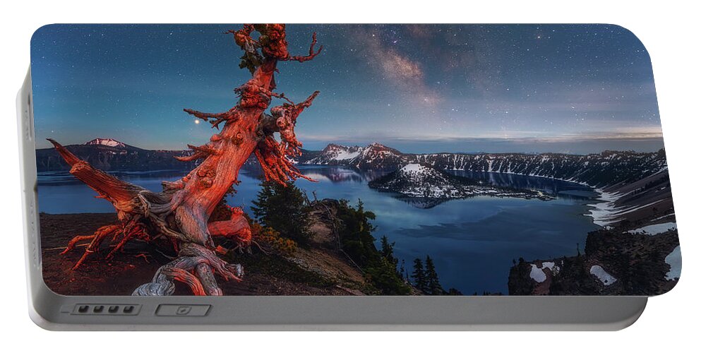 Crater Lake Portable Battery Charger featuring the photograph Crater Lake Milky Way by Darren White