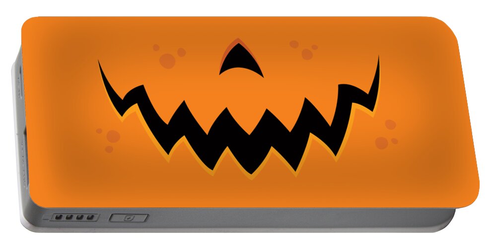 Pumpkin Portable Battery Charger featuring the digital art Crazy Pumpkin Jack-O-Lantern Mouth by John Schwegel