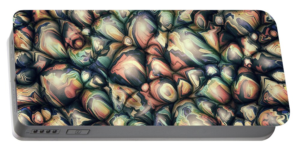 Abstract Portable Battery Charger featuring the digital art Creative Contours by Phil Perkins