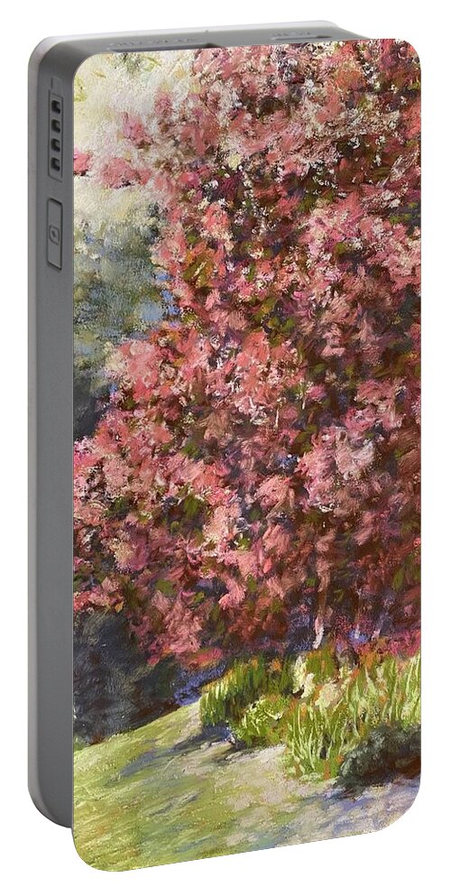 Crepe Myrtle Portable Battery Charger featuring the painting Crepe Myrtles by Karen Walker