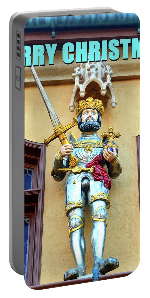 Knight With Cross Portable Battery Charger featuring the photograph Cross and sword Knight Christmas card by David Lee Thompson