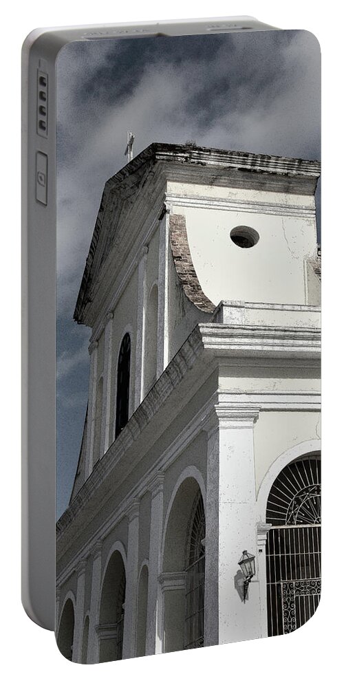 Church Portable Battery Charger featuring the photograph Cross on Church by M Kathleen Warren