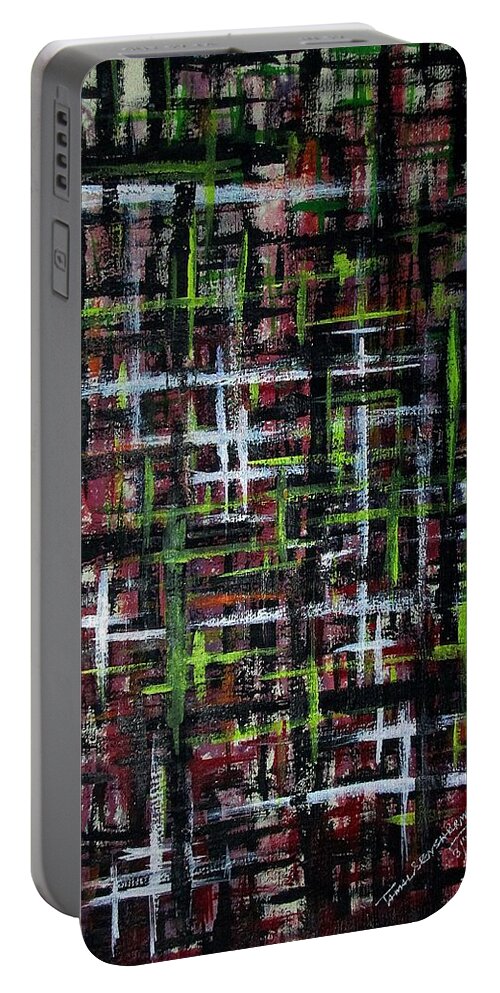 Art Portable Battery Charger featuring the painting Cross Section by Tamal Sen Sharma
