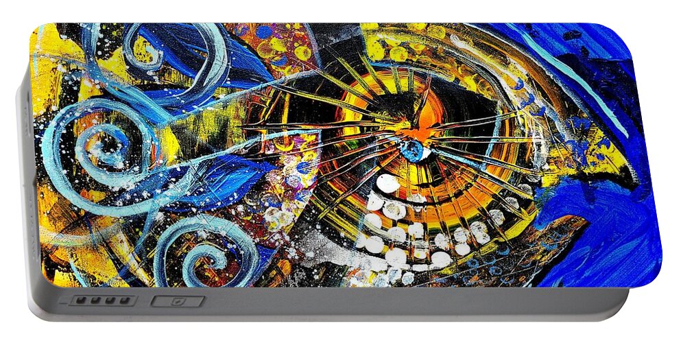 Fish Portable Battery Charger featuring the painting CrossOver Fish by J Vincent Scarpace