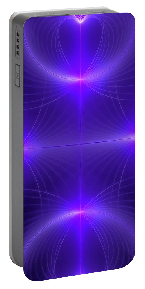Fractal Portable Battery Charger featuring the digital art Crown Chakra #4 by Mary Ann Benoit