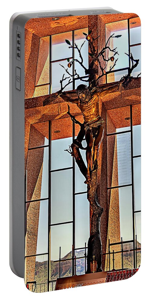Sedona Portable Battery Charger featuring the photograph Crucifix by Al Judge