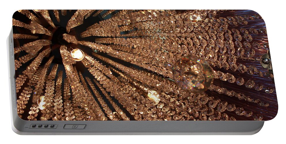 Abstract Portable Battery Charger featuring the photograph Crystals by Jindra Noewi