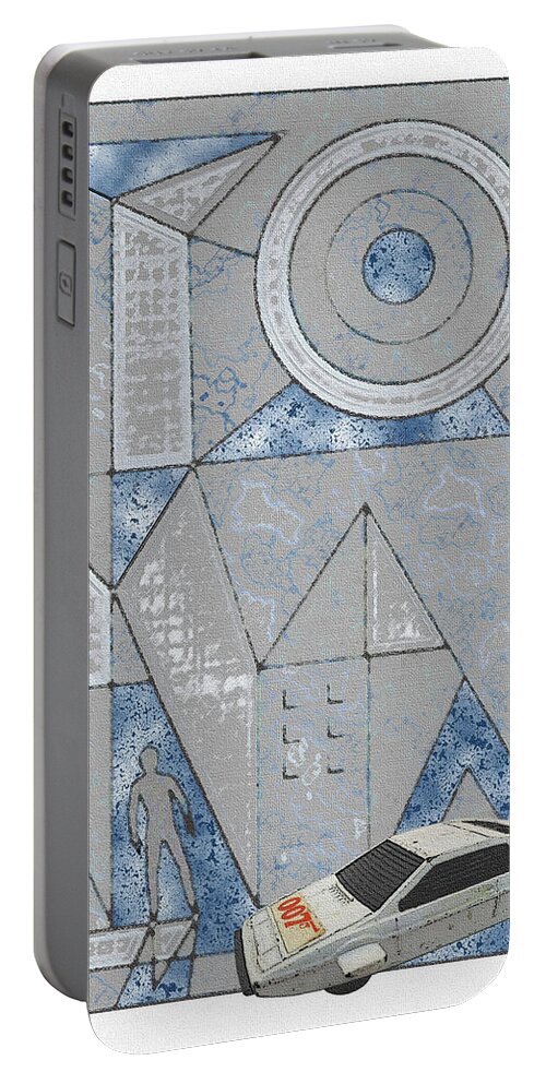 Cultcars Portable Battery Charger featuring the digital art CultCars / My Spy by David Squibb