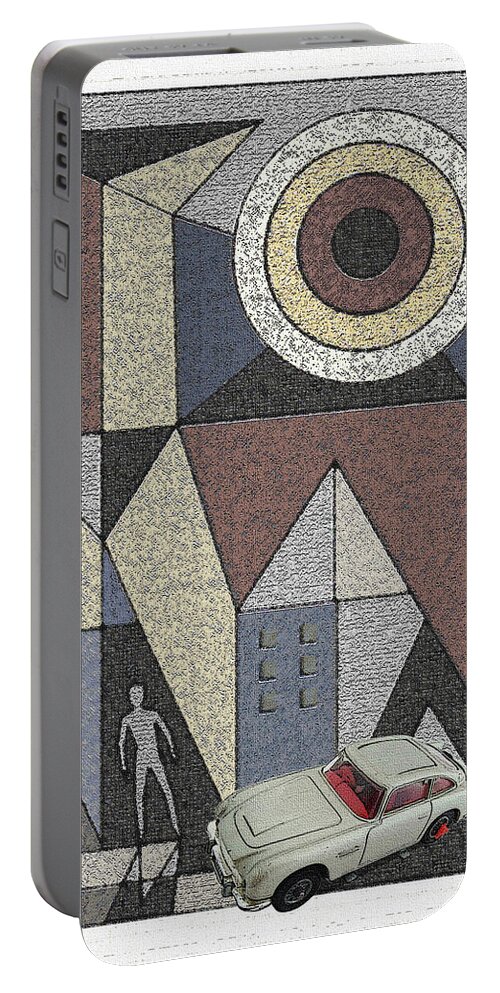Cultcars Portable Battery Charger featuring the digital art CultCars / Seven 007 by David Squibb