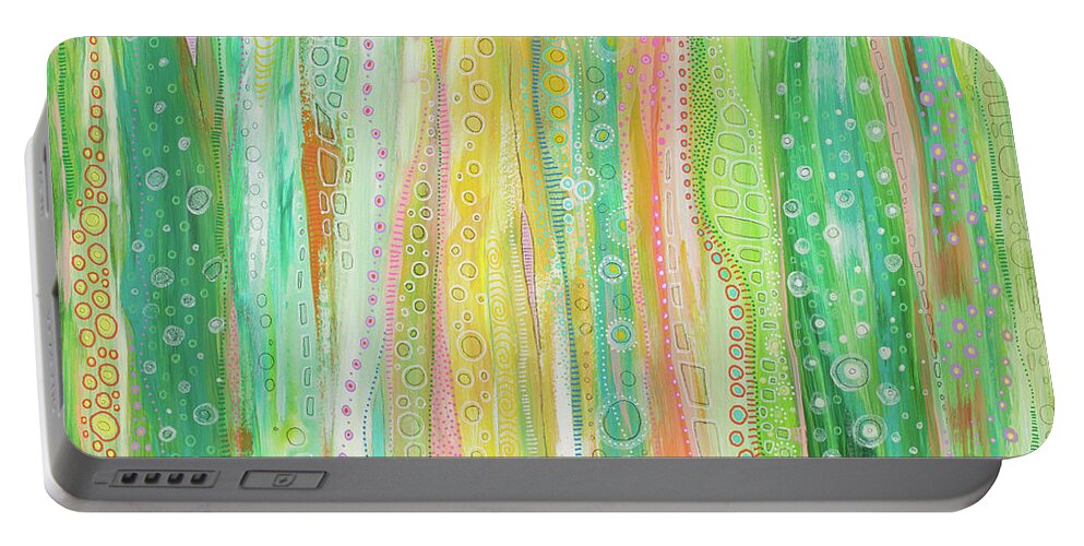 Cultivate Portable Battery Charger featuring the painting Cultivate Stillness by Tanielle Childers