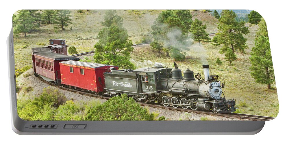 315 Portable Battery Charger featuring the photograph Cumbres and Toltec in the Mountains by Marilyn Cornwell