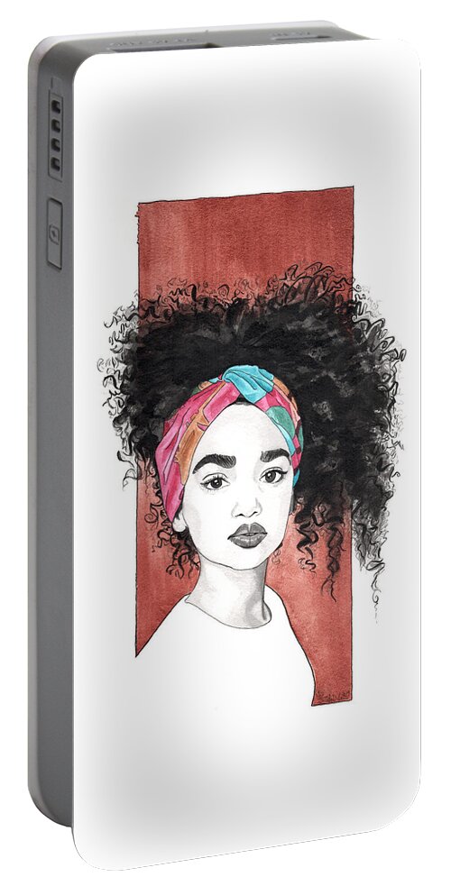 Portrait Portable Battery Charger featuring the painting Curl Cascade by Tiffany DiGiacomo
