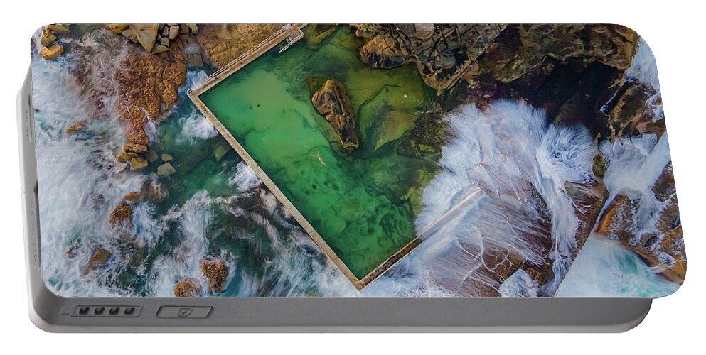 Beach Portable Battery Charger featuring the photograph Curl Curl Rockpool by Andre Petrov