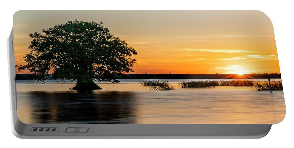 Todd Tucker Portable Battery Charger featuring the digital art Cypress Sunset by Todd Tucker
