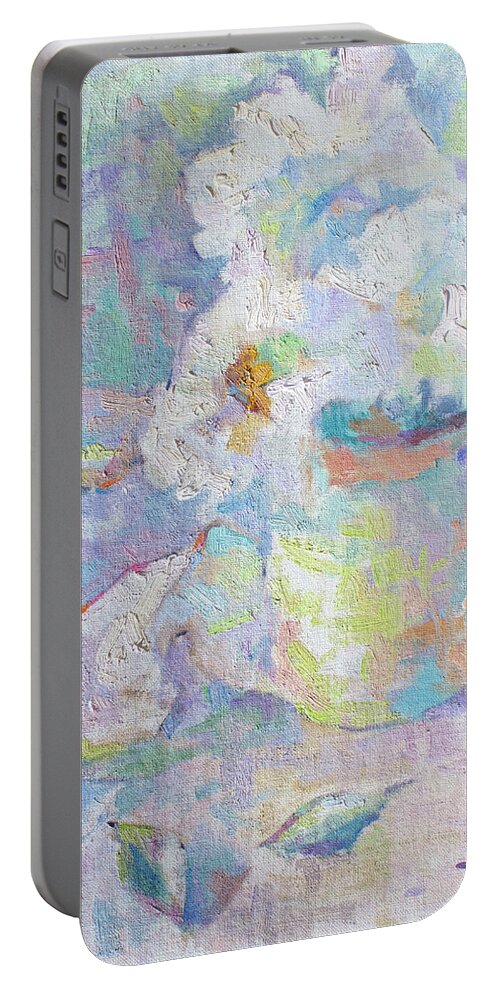 French Impressionism Portable Battery Charger featuring the painting Daisies and Green by Srishti Wilhelm