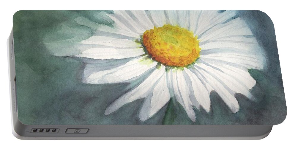 Daisy Portable Battery Charger featuring the painting Daisy by Vicki B Littell