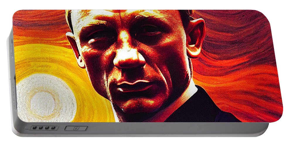 Daniel Craig Portable Battery Charger featuring the digital art Daniel Craig 007 v9 by Craig Boehman