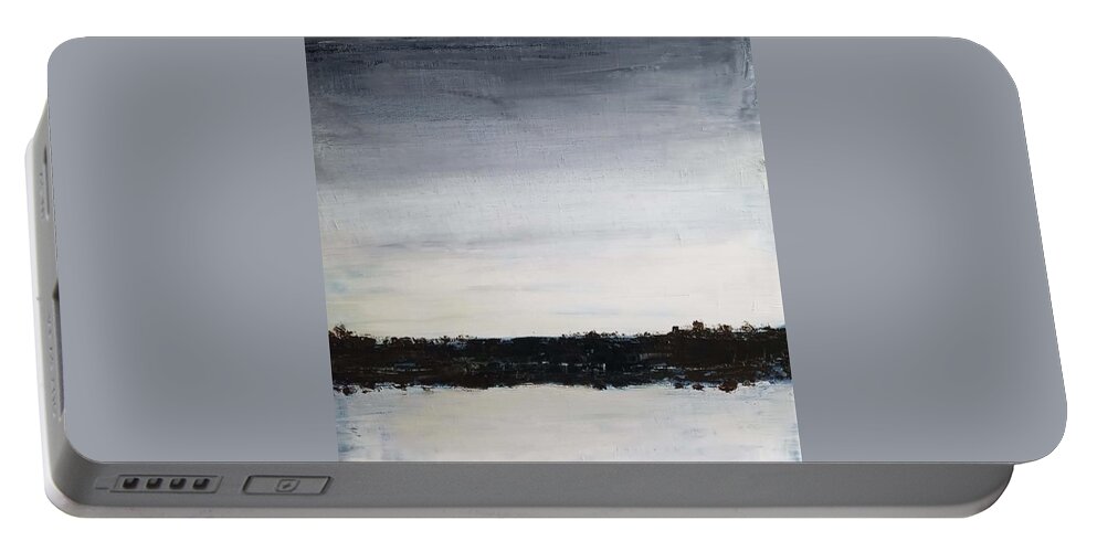  Portable Battery Charger featuring the painting Dark Horizon by Caroline Philp