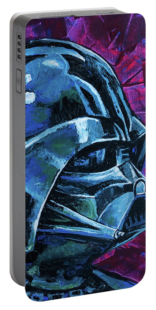 Star Wars Portable Battery Charger featuring the painting Darth Vader by Aaron Spong