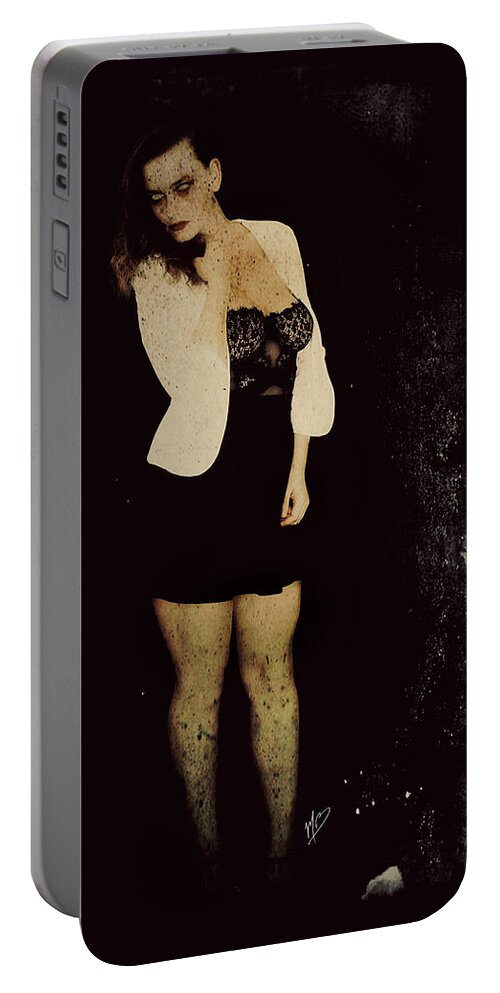Zombie Portable Battery Charger featuring the digital art Dawn 1 by Mark Baranowski