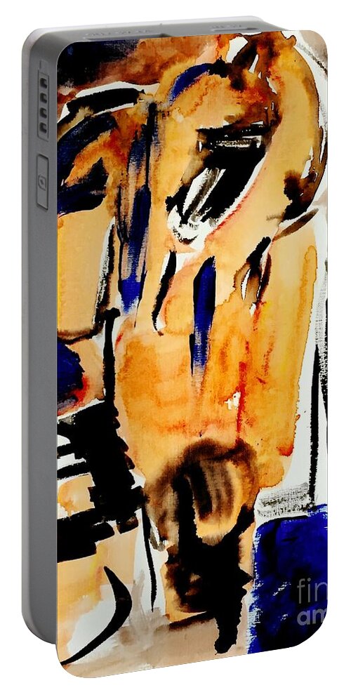 Contemporary Art Portable Battery Charger featuring the painting A day that moves with haste by Jeremiah Ray