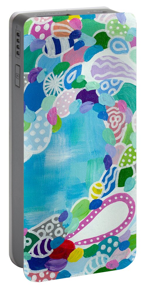 Wave Portable Battery Charger featuring the painting Daybreak by Beth Ann Scott