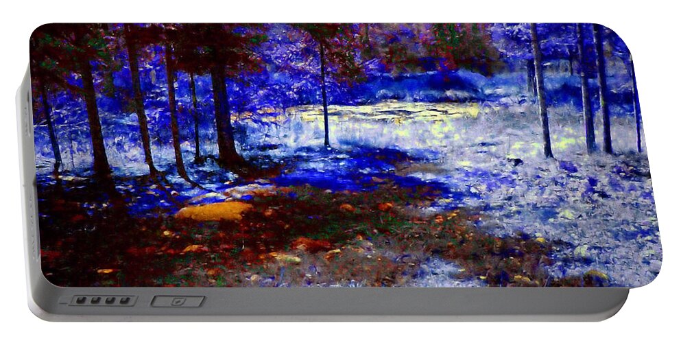  Portable Battery Charger featuring the photograph Daylight on the Pond by Shirley Moravec