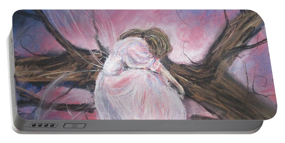  Fairy Portable Battery Charger featuring the painting Dear Sorrow by Jen Shearer
