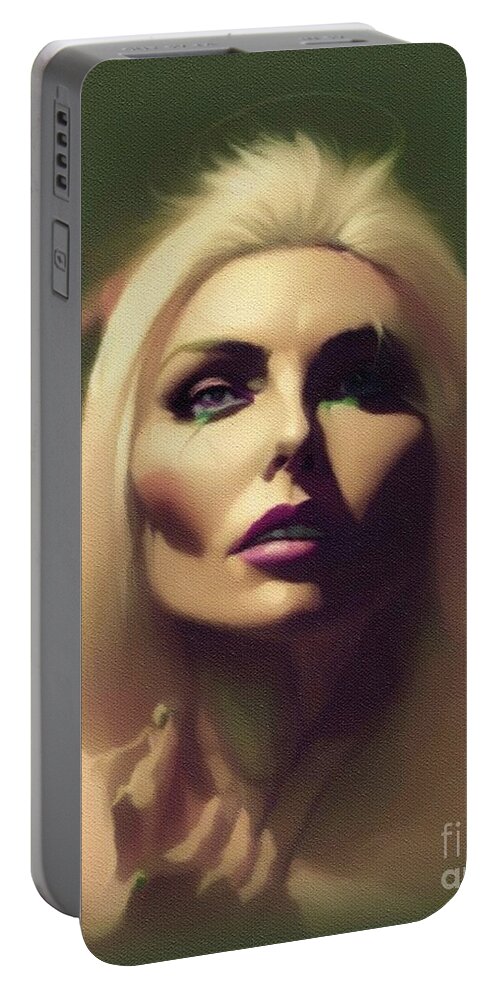 Debbie Portable Battery Charger featuring the painting Debbie Harry, Blondie by Esoterica Art Agency