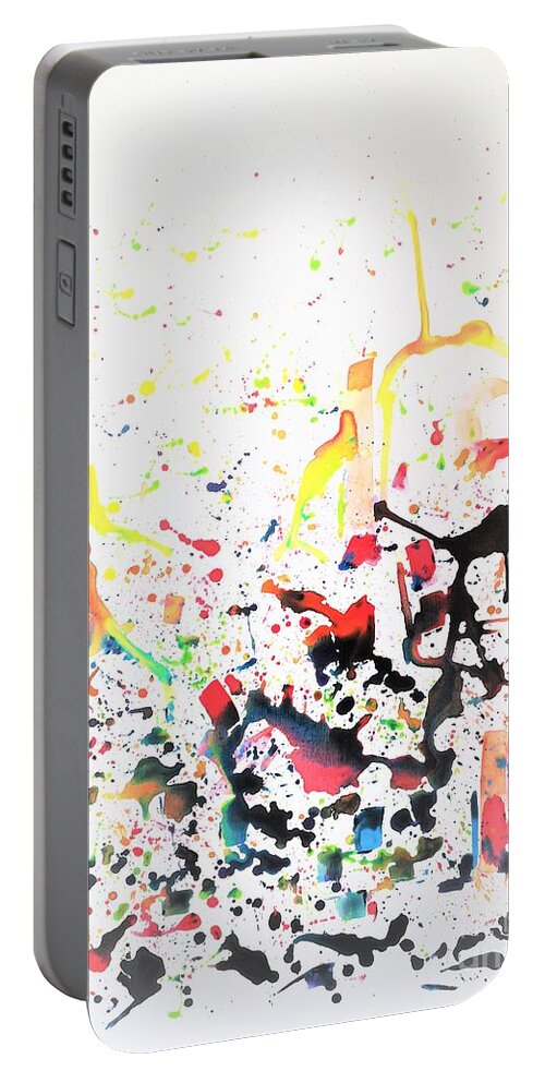 Abstract Composition Portable Battery Charger featuring the painting Deconstruction1 by Jarek Filipowicz