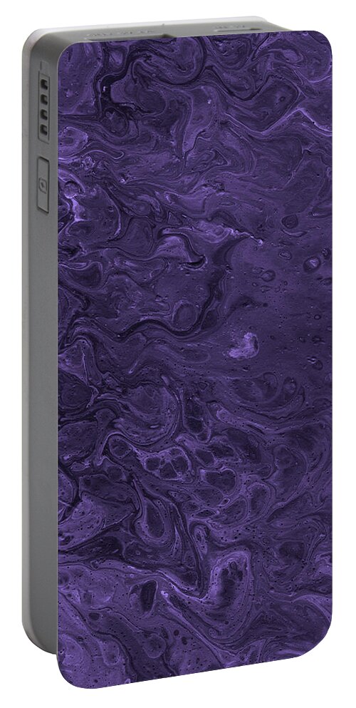 Deep Purple Portable Battery Charger featuring the painting Deep Purple by Abstract Art