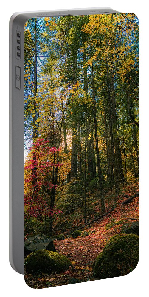 Tpeak Photos Portable Battery Charger featuring the photograph Deer Creek Trail Autumn Splendor by Mike Lee