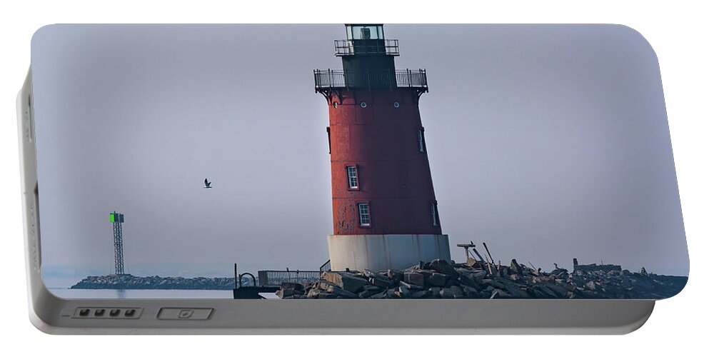 Lighthouse Portable Battery Charger featuring the photograph Delaware Breakwater East End Lighthouse by Rose Guinther