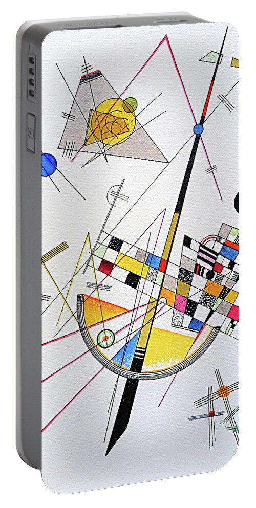 Delicate Tension Portable Battery Charger featuring the painting Delicate Tension - Digital Remastered Edition by Wassily Kandinsky