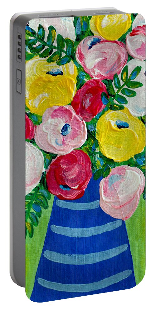 Floral Bouquet Portable Battery Charger featuring the painting Delightful by Beth Ann Scott