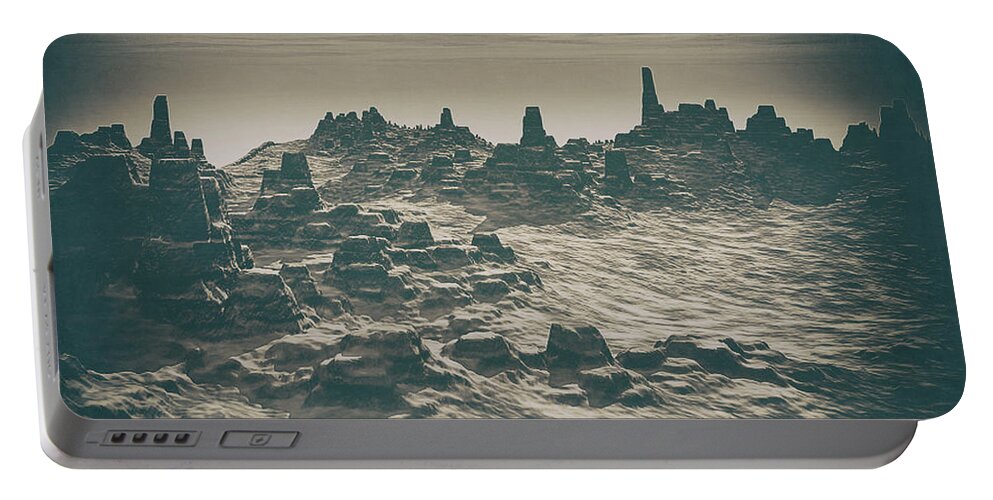 Buttes Portable Battery Charger featuring the digital art Desert Buttes by Phil Perkins