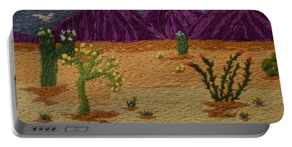 Desert Portable Battery Charger featuring the tapestry - textile Desert Splendor by Charla Van Vlack