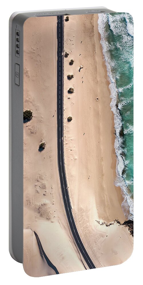 Above Portable Battery Charger featuring the photograph Desert to Ocean Highway by Francesco Riccardo Iacomino