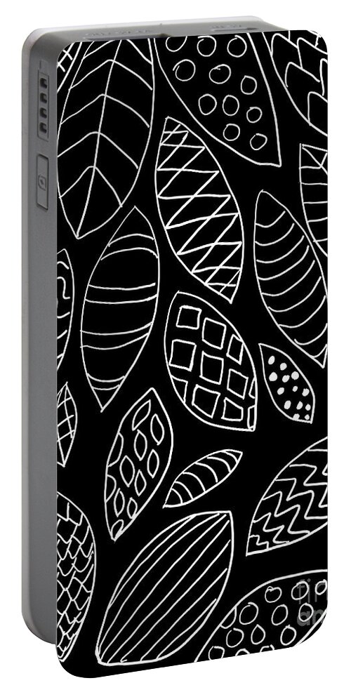 Black Portable Battery Charger featuring the digital art Design 187 by Lucie Dumas