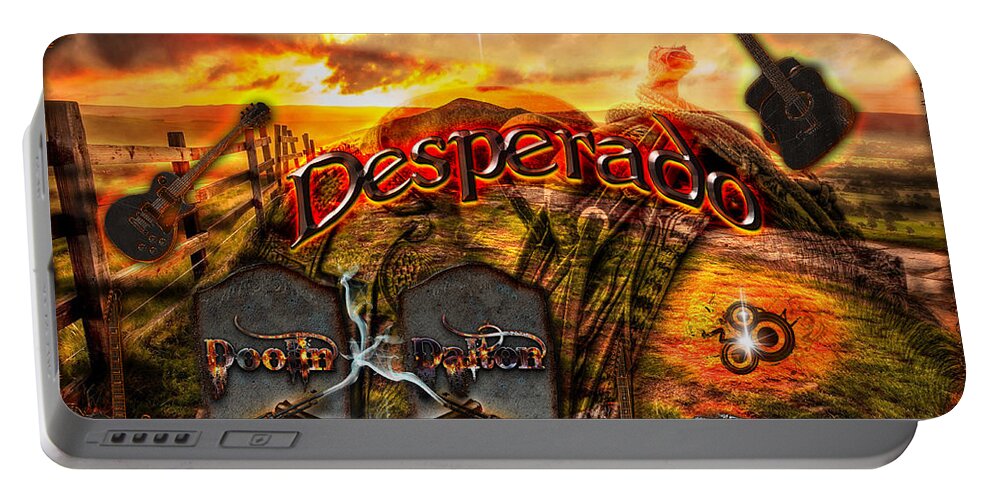 Desperado Portable Battery Charger featuring the digital art Desperado by Michael Damiani