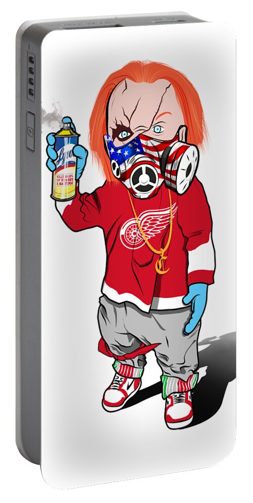  Portable Battery Charger featuring the digital art Detroit Chucky Chicago 1s by Nicholas Grunas
