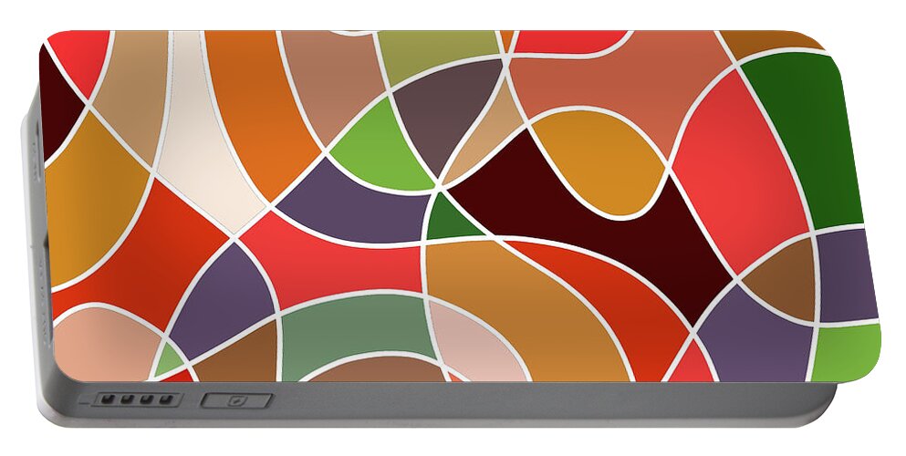 Abstract Portable Battery Charger featuring the digital art Digital Art 126 by Angie Tirado